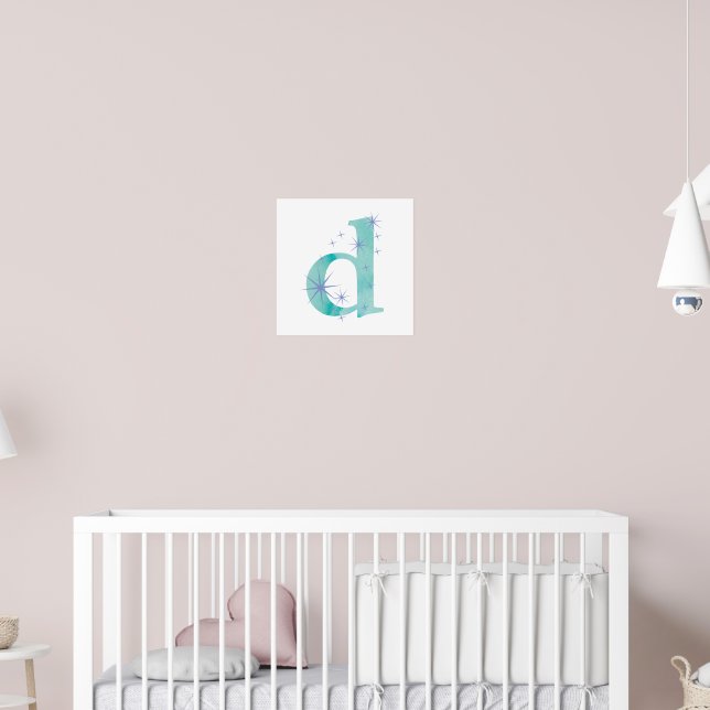 Watercolour D Poster (Nursery 2)