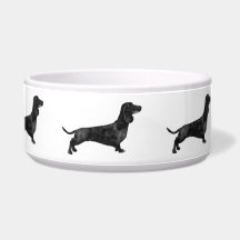 Watercolour dachshund silhouette pattern