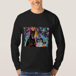 Watercolour Doberman And Shih Tzu T-Shirt