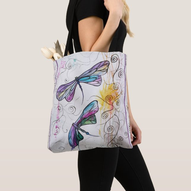 Watercolour Dragonflies Bag (Close Up)