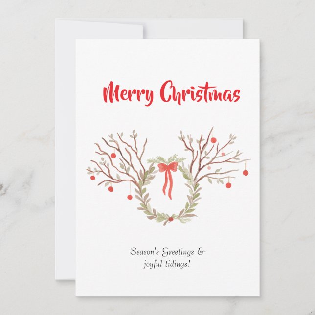 Watercolour elegant christmas Flat Greeting Card (Front)