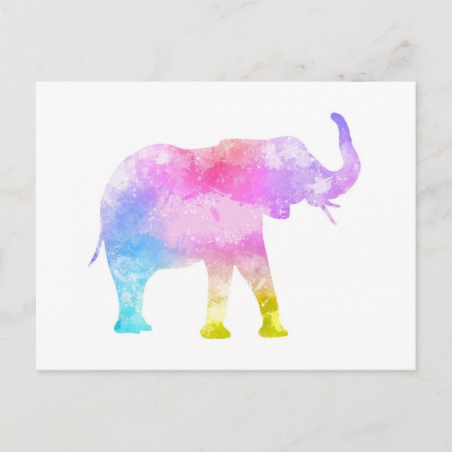 Watercolour Elephant Postcard (Front)