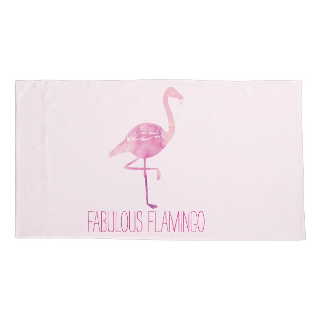 Watercolour Fabulous Flamingo Reversible Pillow Pillowcase (Back)