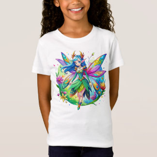 Watercolour Fantasy Fairy with Rainbow Wings T-Shirt