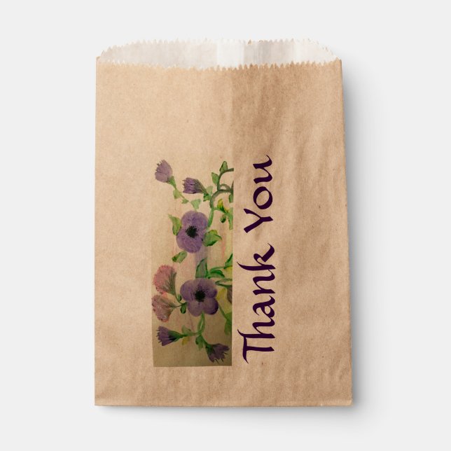 Watercolour Favour Thank You Bags (Front)