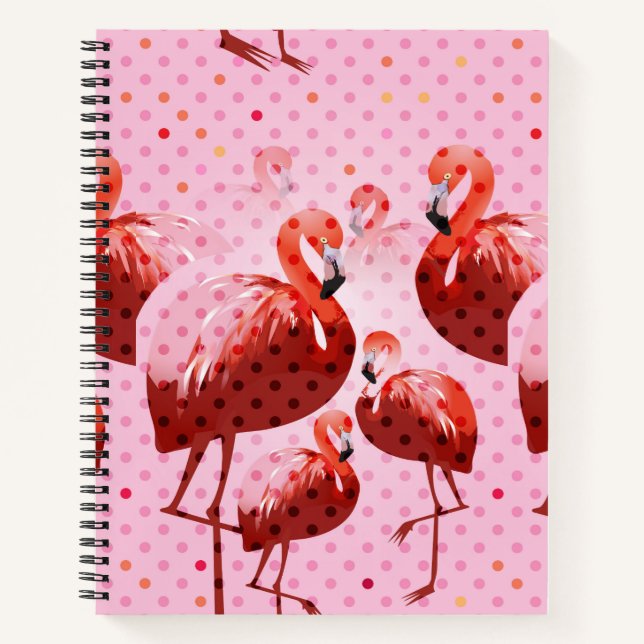 Watercolour Flamingo Pattern Notebook (Front)