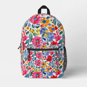 Watercolour Floral Pattern background Printed Backpack