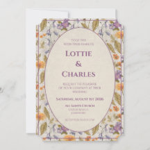 Watercolour Floral wedding invitation