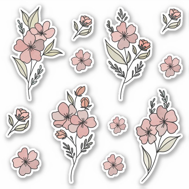 Watercolour Flower Sticker pack (Front)