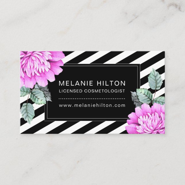 Watercolour Flowers Business Cards (Front)