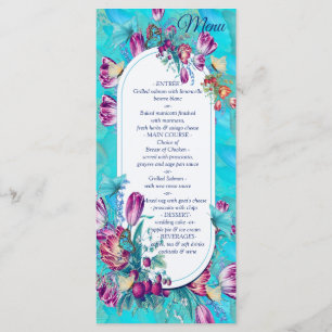 Watercolour Flowers with Visiting Butterflies Menu