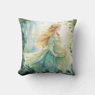 Watercolour Forest Princess Cushion