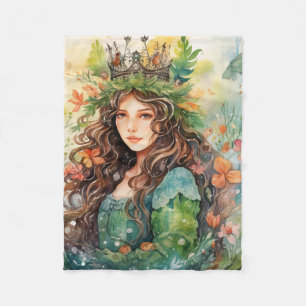 Watercolour Forest Princess Fleece Blanket