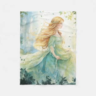 Watercolour Forest Princess Fleece Blanket