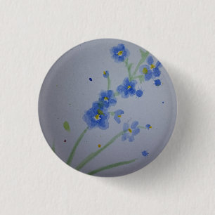 Watercolour forget-me-not badge
