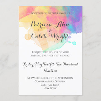 Watercolour fun Wedding Invitation