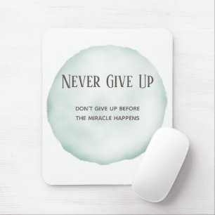 Watercolour Green Motivation Quote Mouse Pad