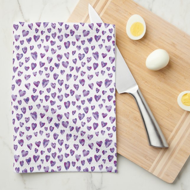 Watercolour Heart Tea Towel (Quarter Fold)