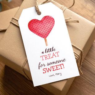 Watercolour heart with dots School Treat Favour Ta Gift Tags