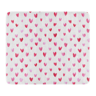 Watercolour hearts - Transparent Cutting Board
