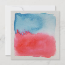 Watercolour Horizons Red Blue Customisable Card