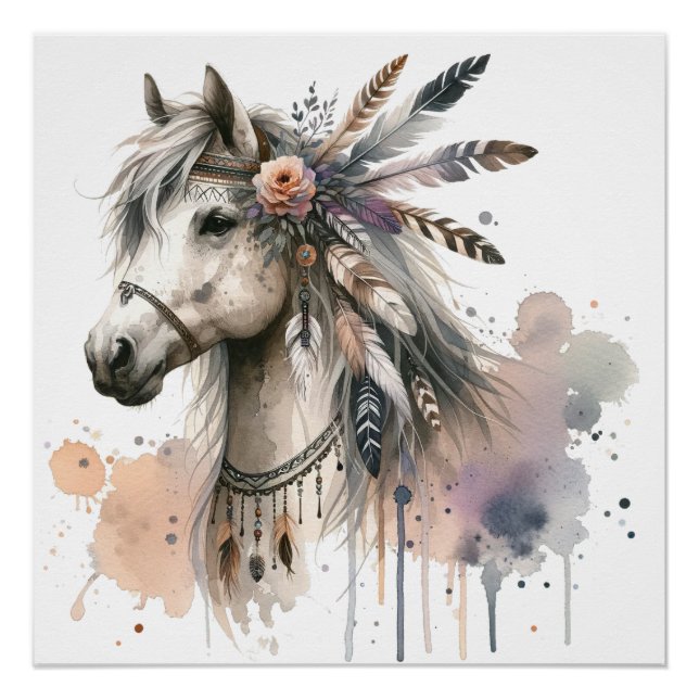 Watercolour Horse Art Poster (Front)