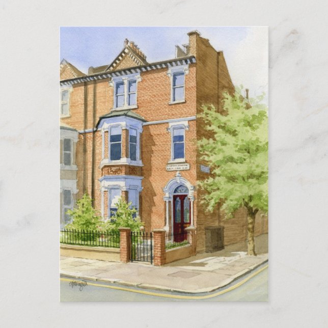 watercolour house portrait postcard (Front)