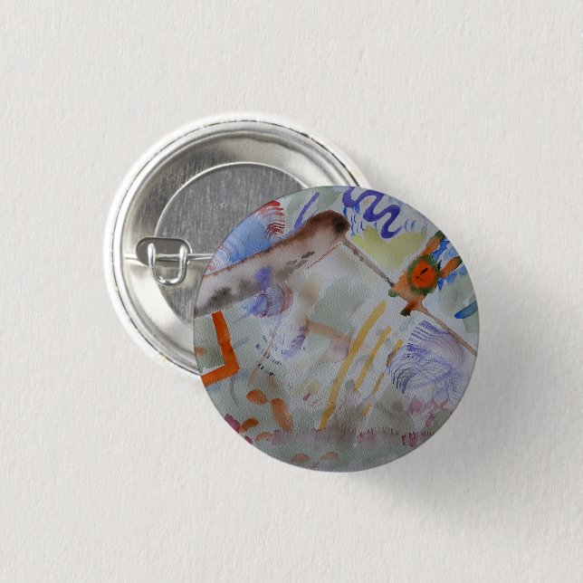 Watercolour Hummingbird Badge Pin (Front & Back)