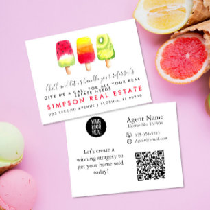 Watercolour Ice Lolly Real Estate Referral Card