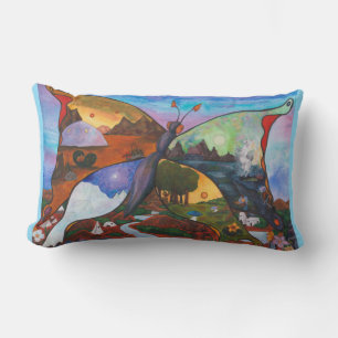 Watercolour Illustration Fantasy Fascinating World Lumbar Cushion