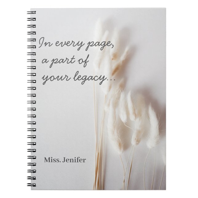 Watercolour Inspirational teacher gift Notebook (Front)