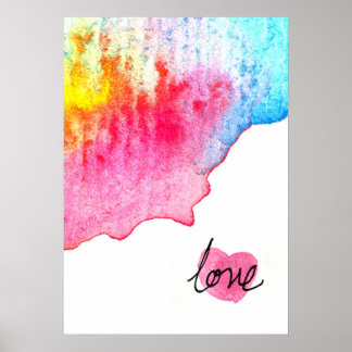watercolour love poster