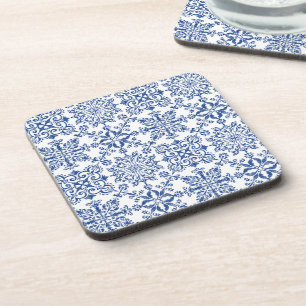Watercolour Mandala Azure Hard plastic coaster
