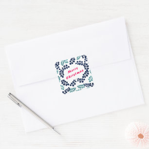 Watercolour Merry Christmas and Berries Sticker
