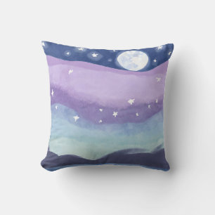 Watercolour Moonlight Gradient Background Cushion