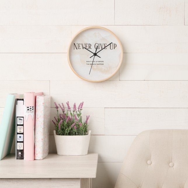 Watercolour Motivation Quote Clock (Reading Room)