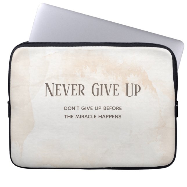 Watercolour Motivation Quote Laptop Sleeve (Front)