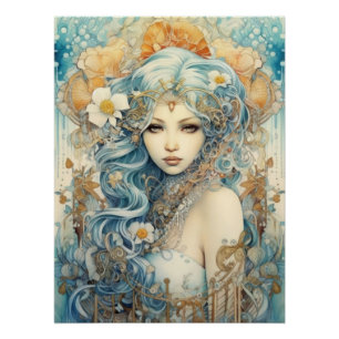 Watercolour Mysterious Maiden Poster