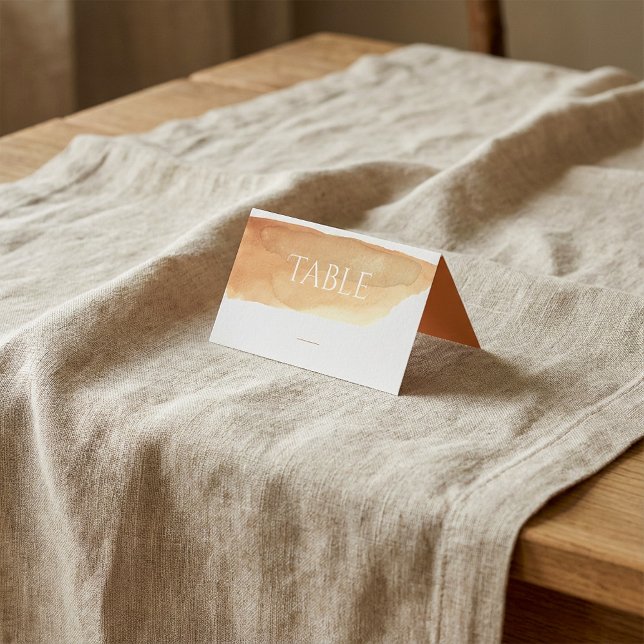 Watercolour paint wash table number card (Watercolour paint wash table number card.)