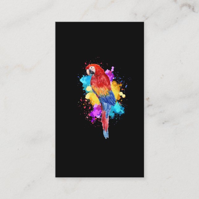Watercolour Parrot Bird Painting Graphic Business Card (Front)