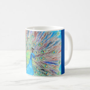 Watercolour Peacock Painting Coffee Mug