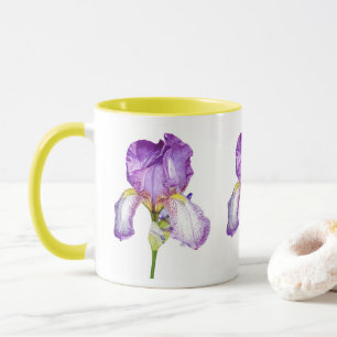Watercolour Purple Iris Botanical Floral Art Mug