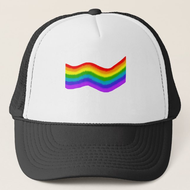 Watercolour rainbow colours trucker hat (Front)