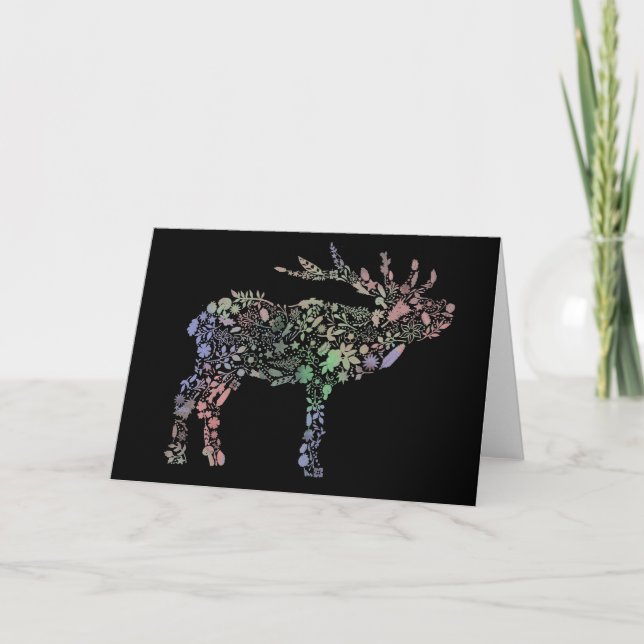 Watercolour Reindeer Holiday Card (Front)