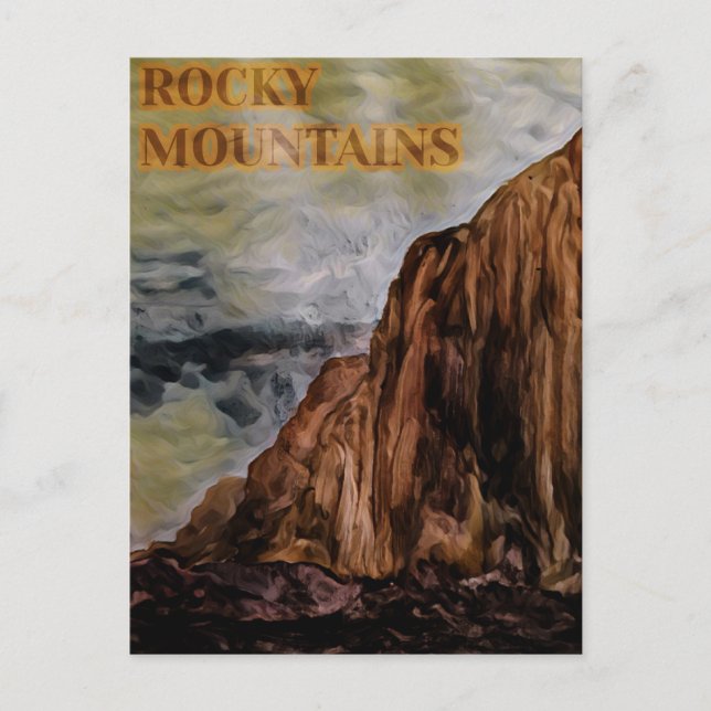 Watercolour Rocky Mountains Painting Postcard (Front)