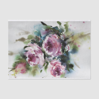 Watercolour Roses - for furniture decoupage Tissue Paper