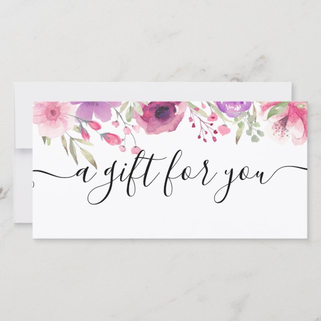 Watercolour Roses Gift Certificate (Front)