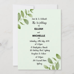 Watercolour Rustic Leaf Invitation
