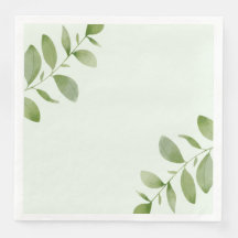 Watercolour Rustic Leaf Paper Napkin