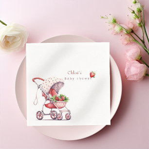 Watercolour Strawberry baby shower  Napkin